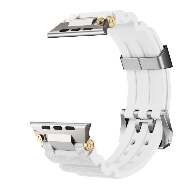 For Apple Watch 42mm / 41mm / 40mm / 38mm Cool Dual-Row Holes Silicone Watch Band