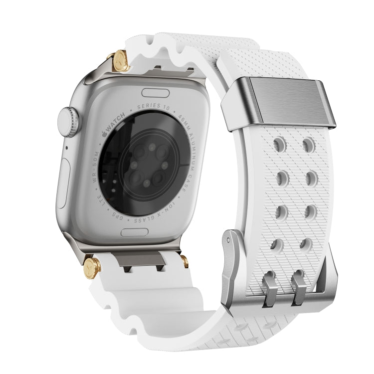 For Apple Watch 42mm / 41mm / 40mm / 38mm Cool Dual-Row Holes Silicone Watch Band