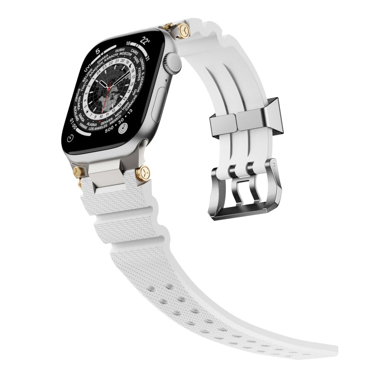 For Apple Watch 42mm / 41mm / 40mm / 38mm Cool Dual-Row Holes Silicone Watch Band