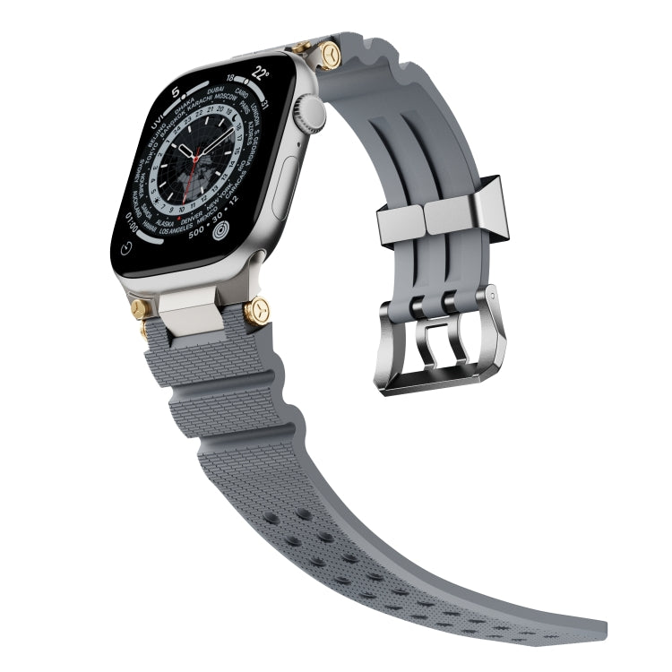 For Apple Watch 42mm / 41mm / 40mm / 38mm Cool Dual-Row Holes Silicone Watch Band