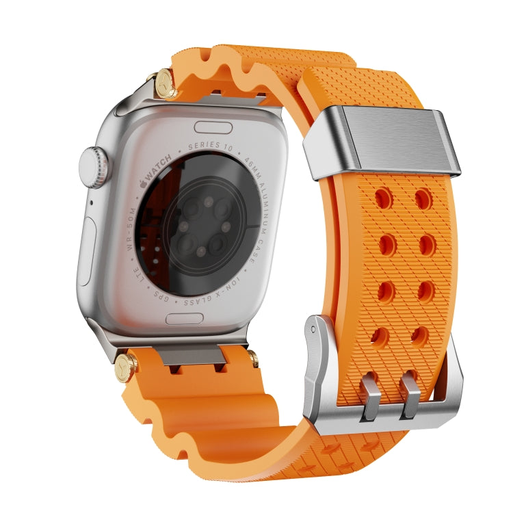 For Apple Watch 42mm / 41mm / 40mm / 38mm Cool Dual-Row Holes Silicone Watch Band
