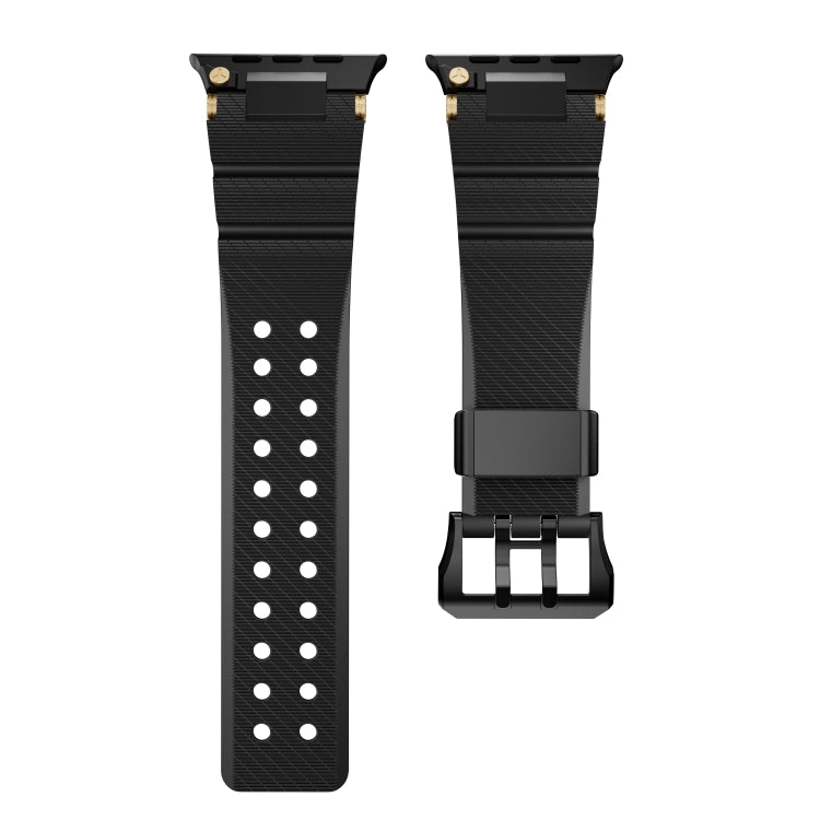 For Apple Watch 42mm / 41mm / 40mm / 38mm Cool Dual-Row Holes Silicone Watch Band