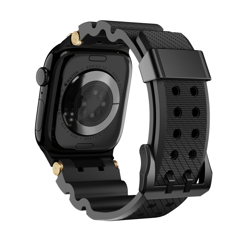 For Apple Watch 42mm / 41mm / 40mm / 38mm Cool Dual-Row Holes Silicone Watch Band