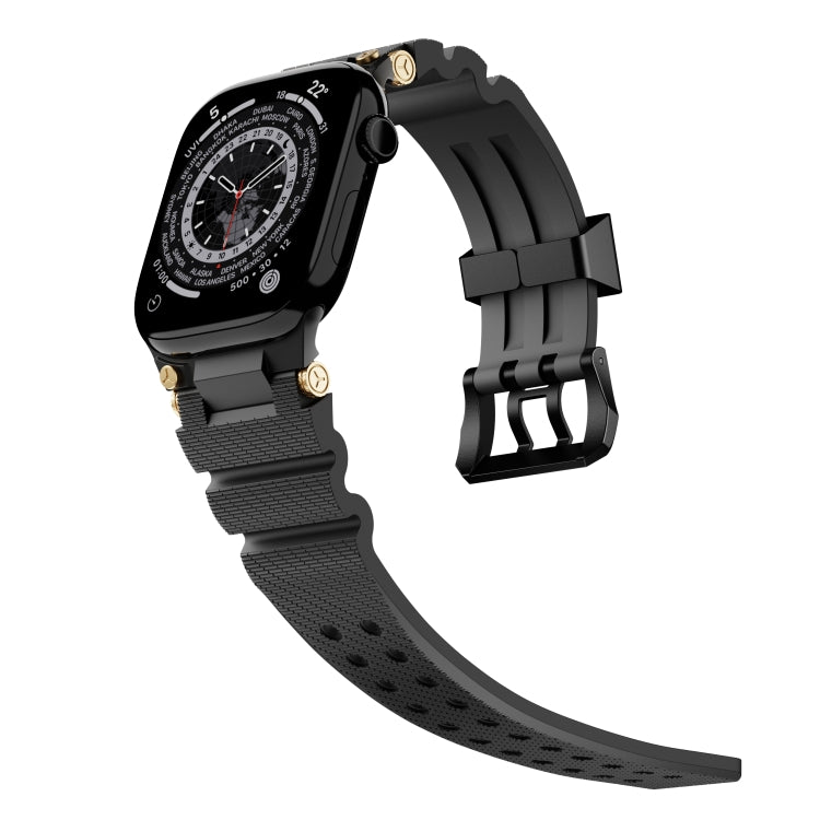 For Apple Watch 42mm / 41mm / 40mm / 38mm Cool Dual-Row Holes Silicone Watch Band