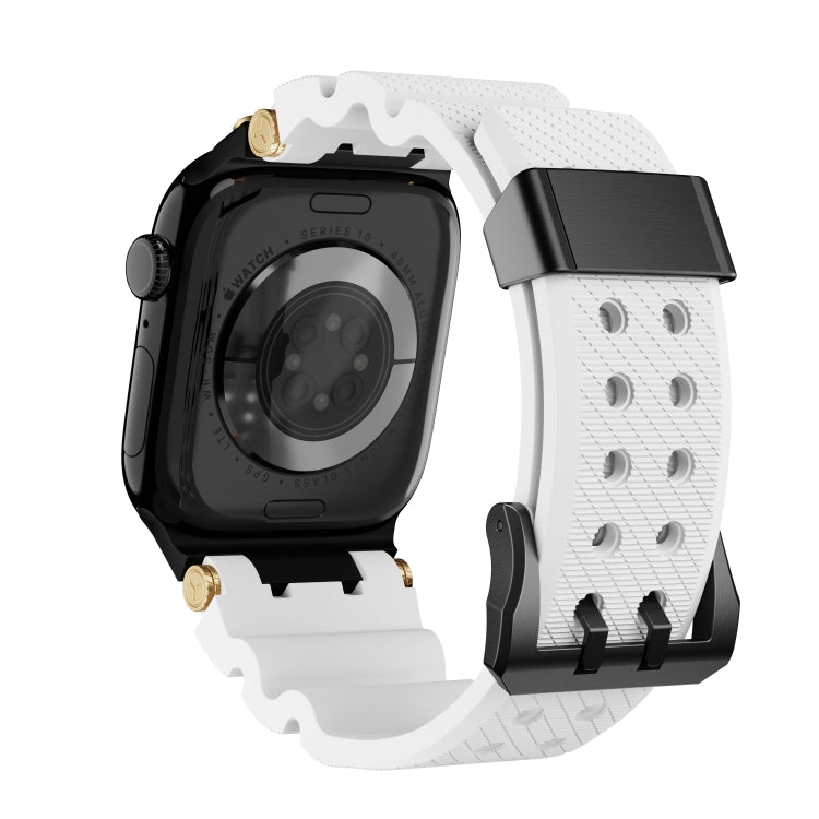 For Apple Watch 42mm / 41mm / 40mm / 38mm Cool Dual-Row Holes Silicone Watch Band