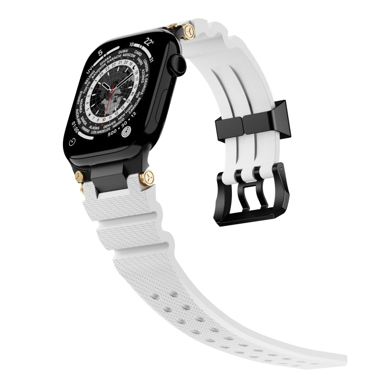 For Apple Watch 42mm / 41mm / 40mm / 38mm Cool Dual-Row Holes Silicone Watch Band
