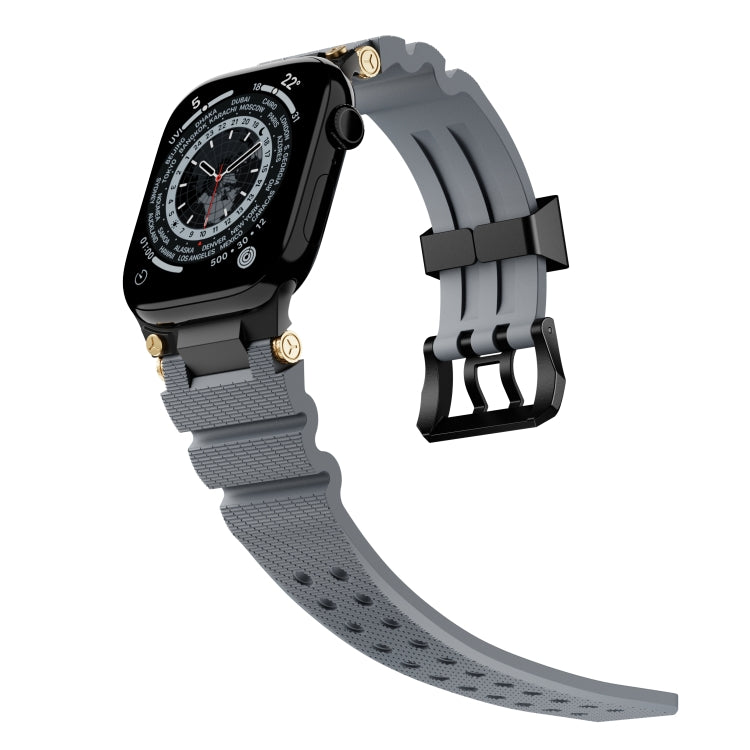 For Apple Watch 42mm / 41mm / 40mm / 38mm Cool Dual-Row Holes Silicone Watch Band