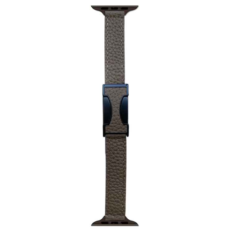 For Apple Watch 42mm / 41mm / 40mm / 38mm 14mm Magnetic Buckle Litchi Leather Watch Band
