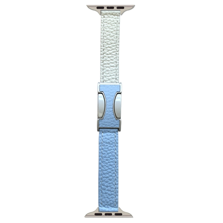 For Apple Watch 42mm / 41mm / 40mm / 38mm 14mm Magnetic Buckle Litchi Leather Watch Band