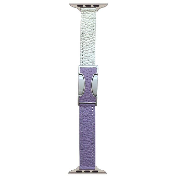 For Apple Watch 42mm / 41mm / 40mm / 38mm 14mm Magnetic Buckle Litchi Leather Watch Band