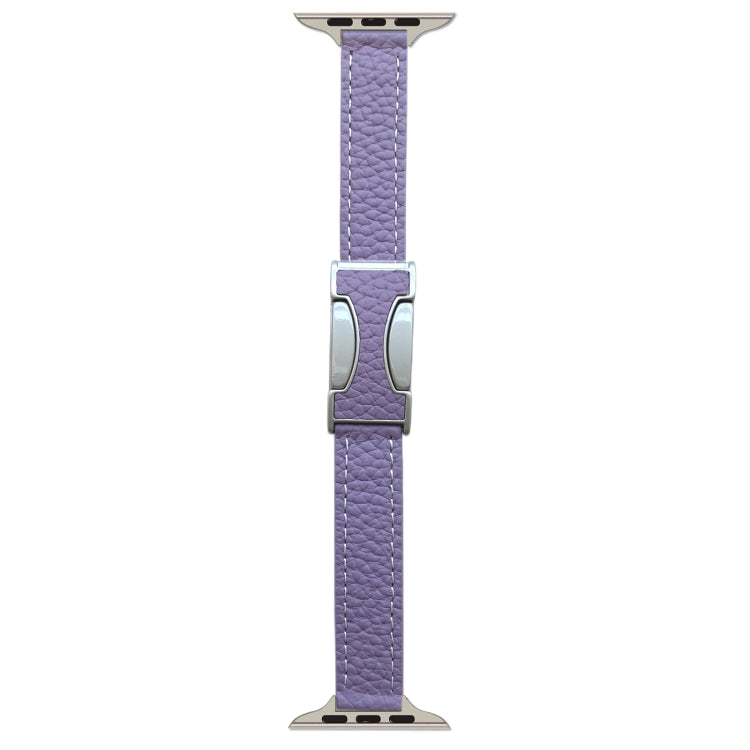 For Apple Watch 42mm / 41mm / 40mm / 38mm 14mm Magnetic Buckle Litchi Leather Watch Band