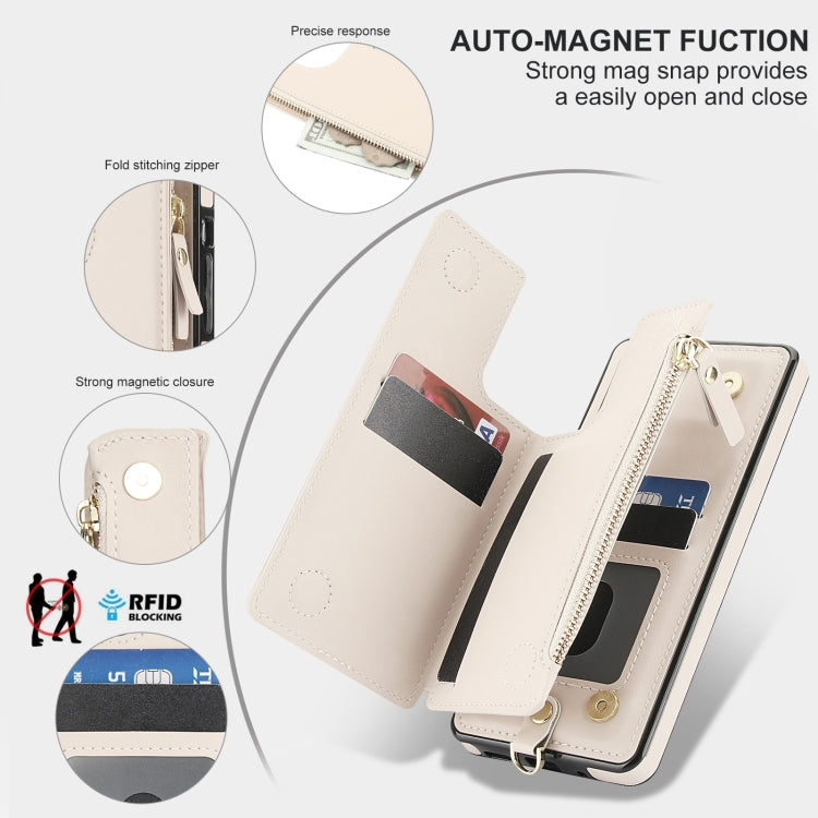 For Samsung Galaxy S20 FE Double Flap Zipper RFID Leather Phone Case with Short Lanyard