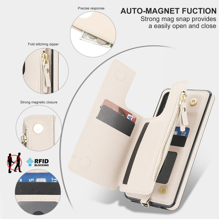 For Samsung Galaxy S20+ Double Flap Zipper RFID Leather Phone Case with Short Lanyard