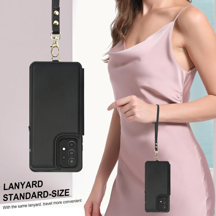For Samsung Galaxy S20+ Double Flap Zipper RFID Leather Phone Case with Short Lanyard