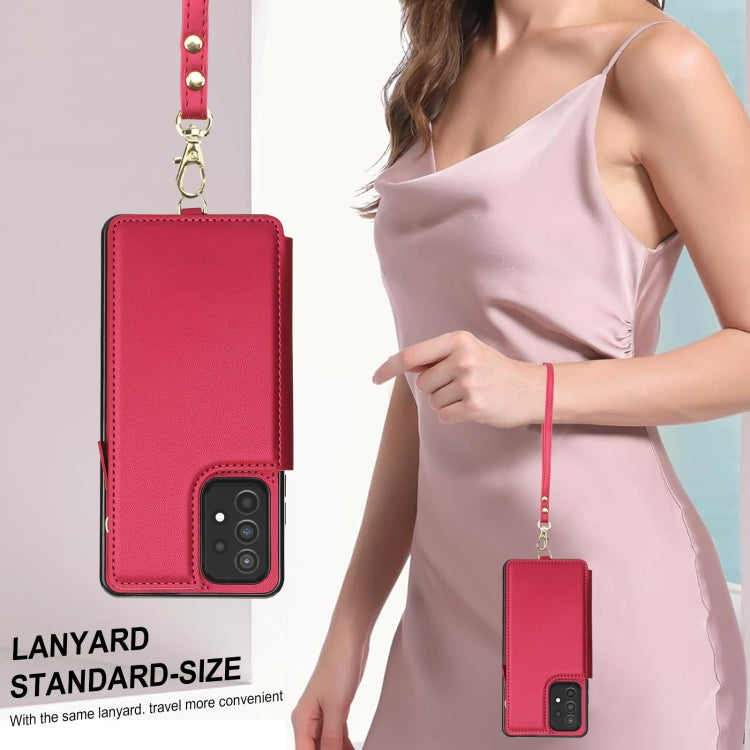 For Samsung Galaxy S20+ Double Flap Zipper RFID Leather Phone Case with Short Lanyard