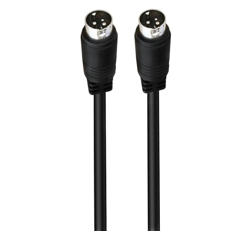 Middle DIN Male to Male 3 Pin Audio Power Signal Adapter Cable, Length:0.5m - Black