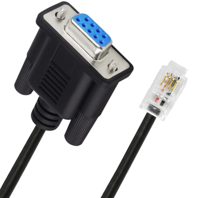 DB9 to RJ9 Adapter Cable 4P4C Telephone Crystal Head RS232 Connection Cable, Length: 1.8m - Black