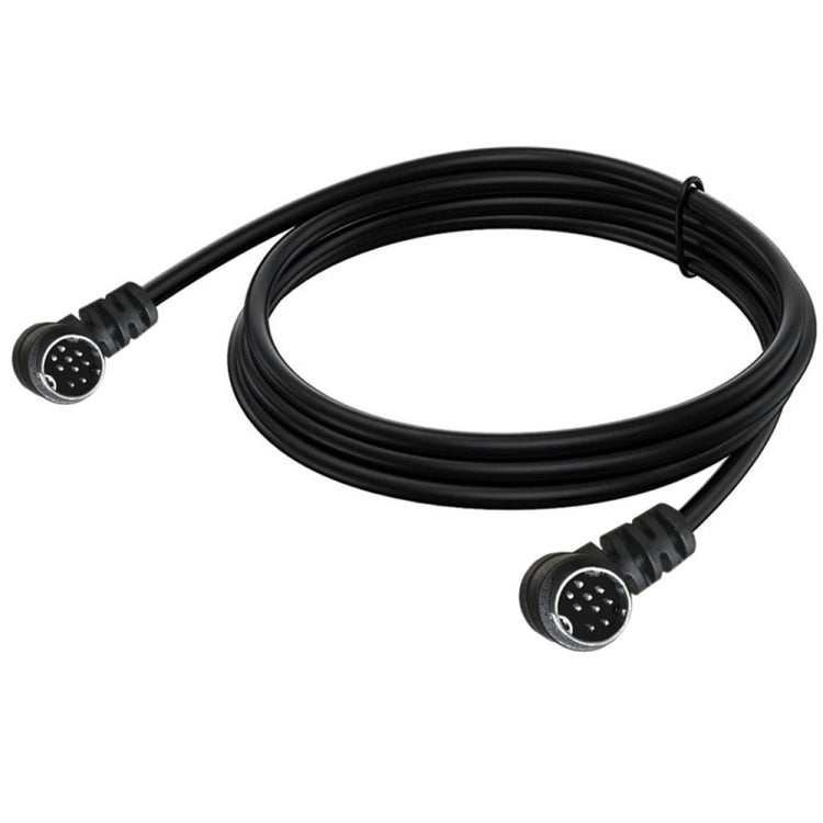 Double Curved mini DIN 9 Pin TV Audio Adapter Cable, Length:3m - Black
