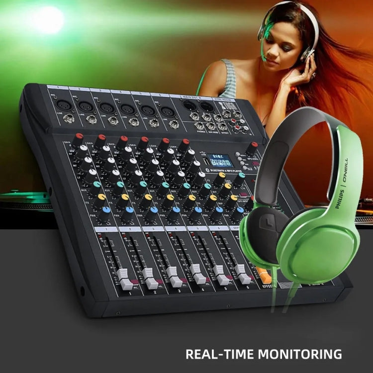 XTUGA CT60X 6-Channels Audio Mixer DJ Mixing Console with 48V Power Supply