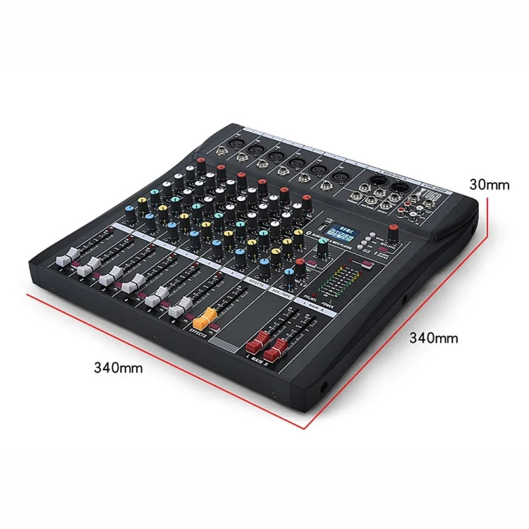XTUGA CT60X 6-Channels Audio Mixer DJ Mixing Console with 48V Power Supply