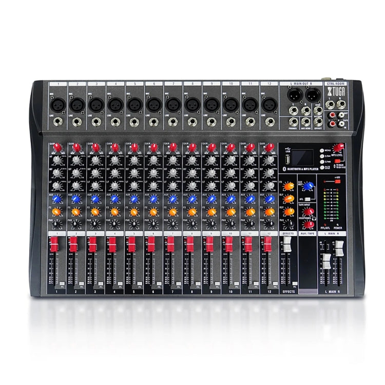 XTUGA CT120X 12-Channels Audio Mixer DJ Mixing Console with 48V Power Supply