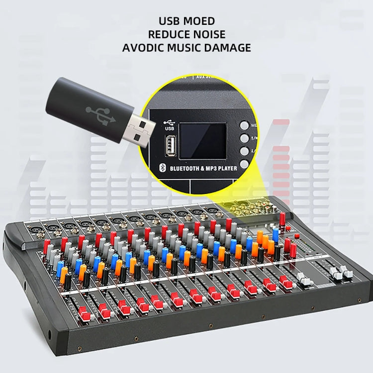 XTUGA CT120X 12-Channels Audio Mixer DJ Mixing Console with 48V Power Supply