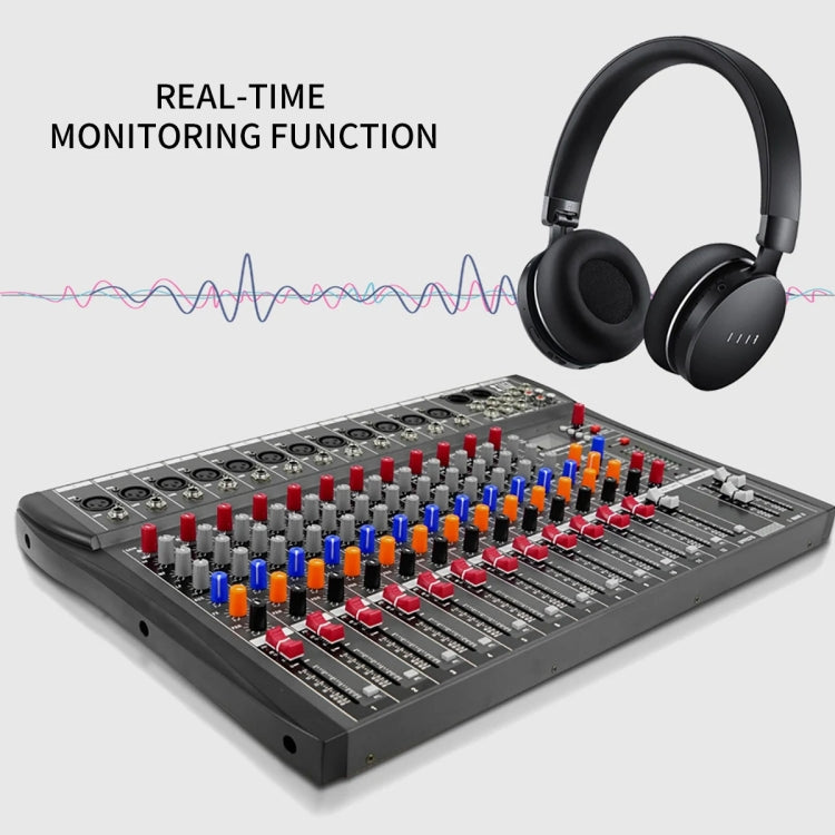 XTUGA CT120X 12-Channels Audio Mixer DJ Mixing Console with 48V Power Supply