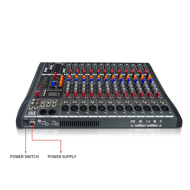 XTUGA CT120X 12-Channels Audio Mixer DJ Mixing Console with 48V Power Supply