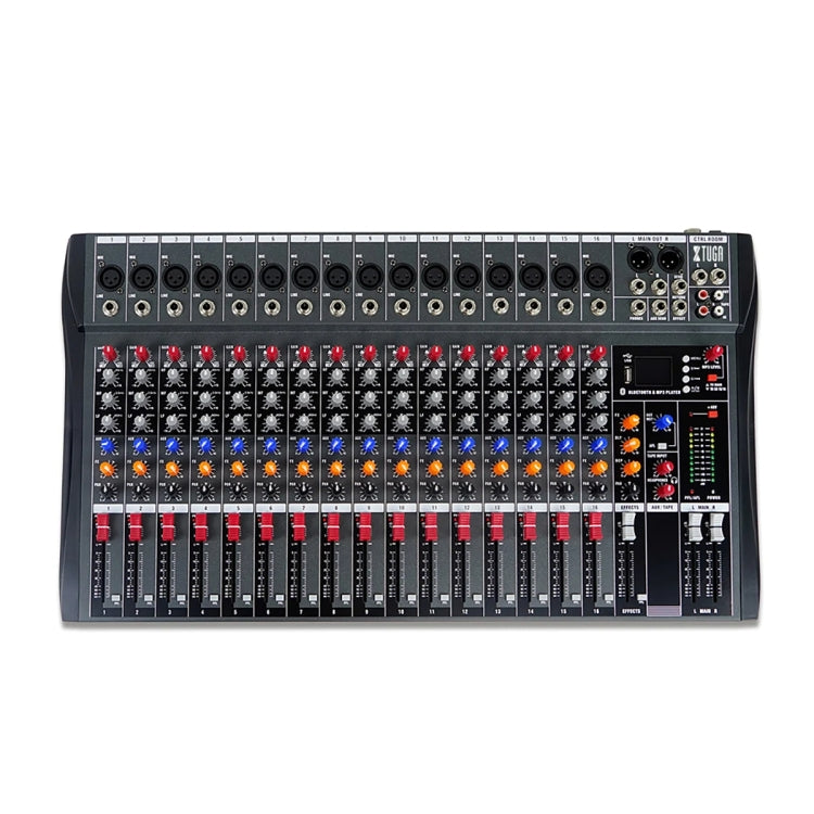 XTUGA CT160X 16-Channels Audio Mixer DJ Mixing Console with 48V Power Supply