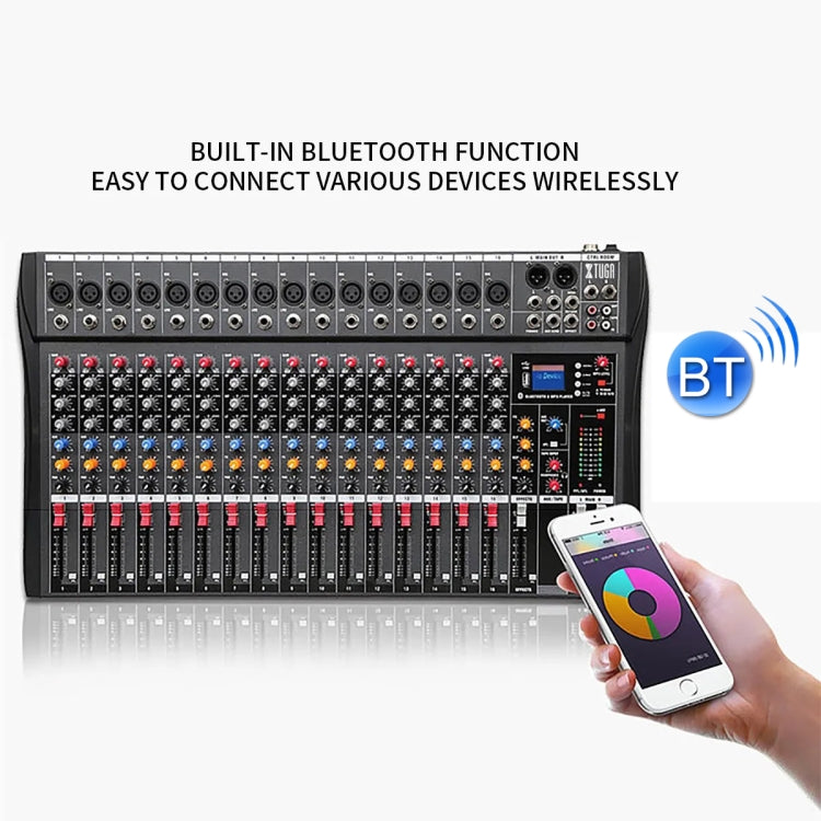 XTUGA CT160X 16-Channels Audio Mixer DJ Mixing Console with 48V Power Supply