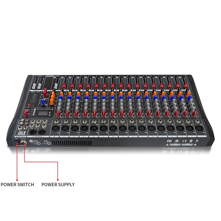 XTUGA CT160X 16-Channels Audio Mixer DJ Mixing Console with 48V Power Supply