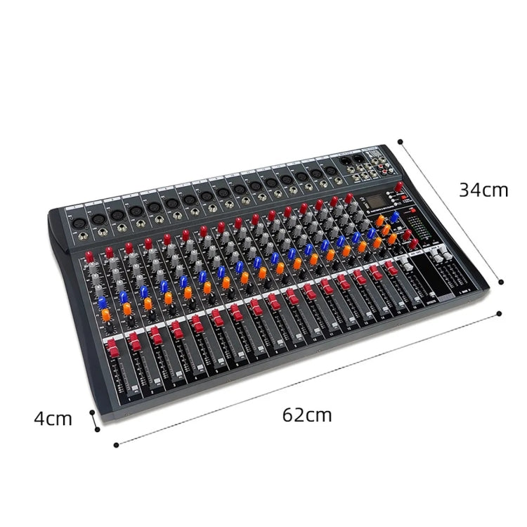 XTUGA CT160X 16-Channels Audio Mixer DJ Mixing Console with 48V Power Supply