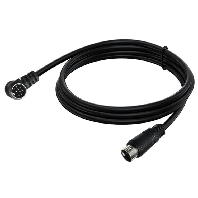 Single Curved mini DIN 9 Pin TV Audio Adapter Cable, Length:1.8m - Black