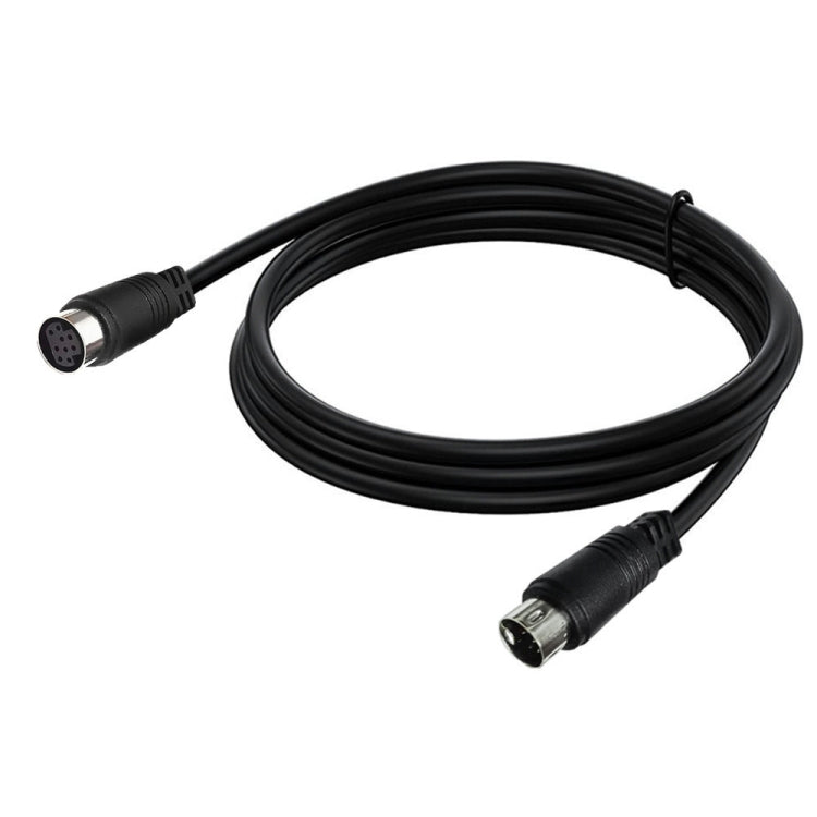 90 Degree mini DIN 9 Pin Male to Female TV Box Adapter Cable, Length:0.5m - Black