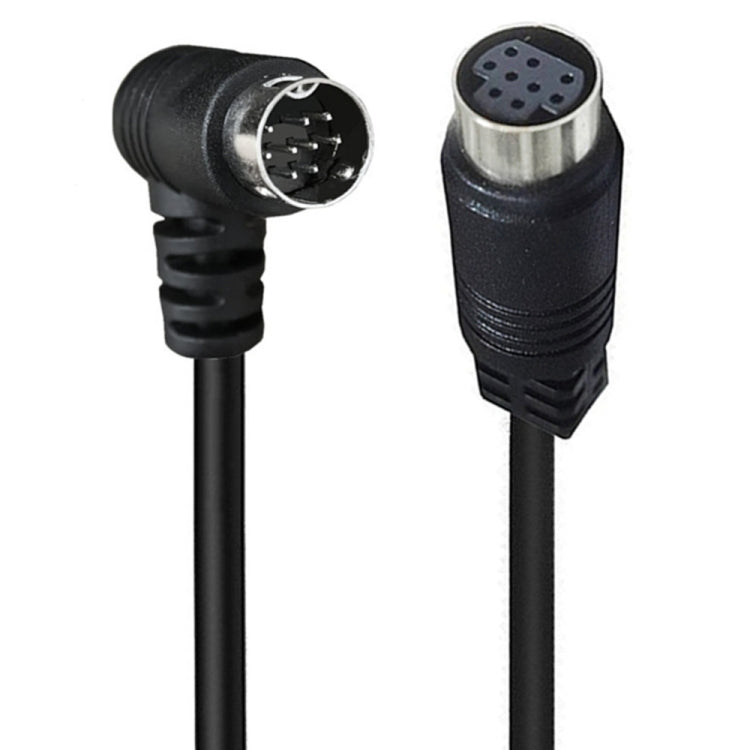 Curved mini DIN 9 Pin Male to Female TV Box Adapter Cable, Length:3m - Black