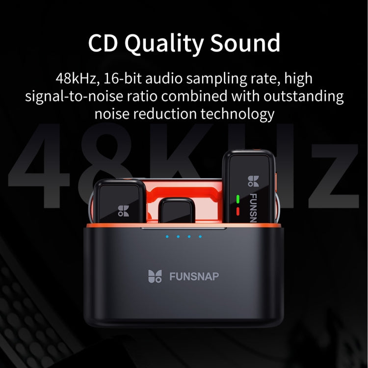 FUNSNAP S6 Lavalier Wireless Microphone, Type-C RX + 2 TX with Charging Case