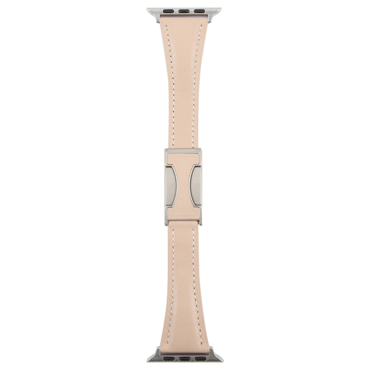 For Apple Watch 42mm / 41mm / 40mm / 38mm Slim Magnetic Buckle Genuine Leather Watch Band
