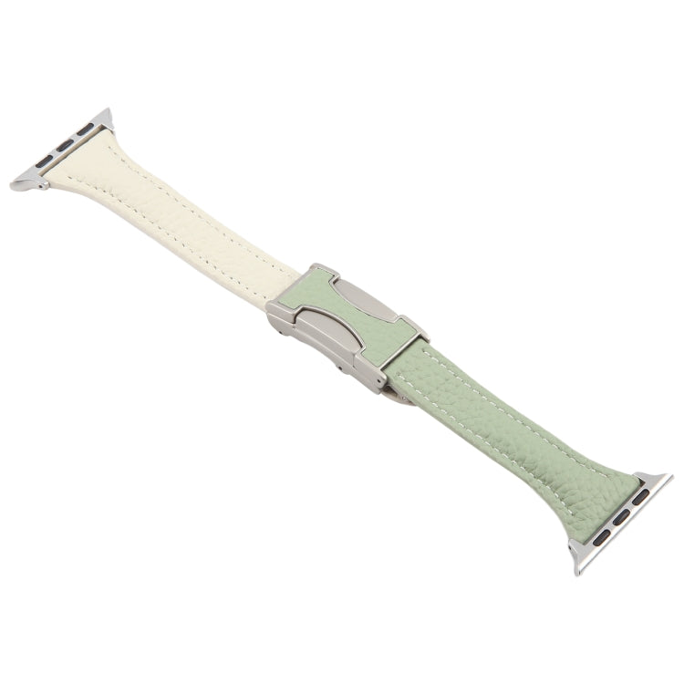 For Apple Watch 42mm / 41mm / 40mm / 38mm Slim Magnetic Buckle Genuine Leather Watch Band