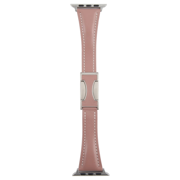 For Apple Watch 42mm / 41mm / 40mm / 38mm Slim Magnetic Buckle Genuine Leather Watch Band
