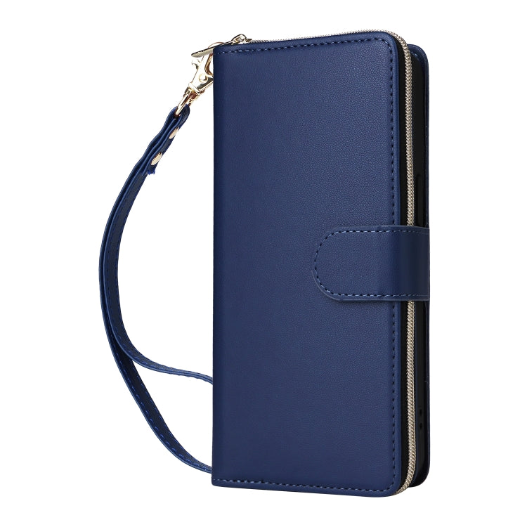 For iPhone 13 Pro Nine-card Slots Zipper Wallet Bag Leather Phone Case