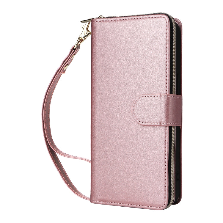 For iPhone 15 Pro Max Nine-card Slots Zipper Wallet Bag Leather Phone Case