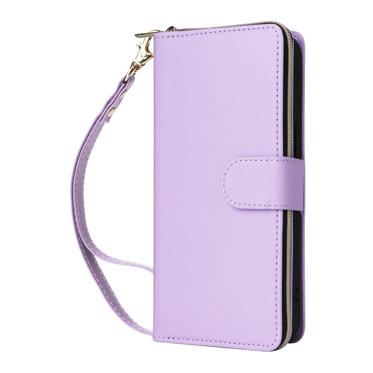 For iPhone 16 Pro Nine-card Slots Zipper Wallet Bag Leather Phone Case