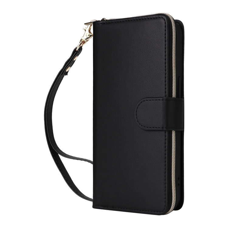 For iPhone 16 Pro Max Nine-card Slots Zipper Wallet Bag Leather Phone Case