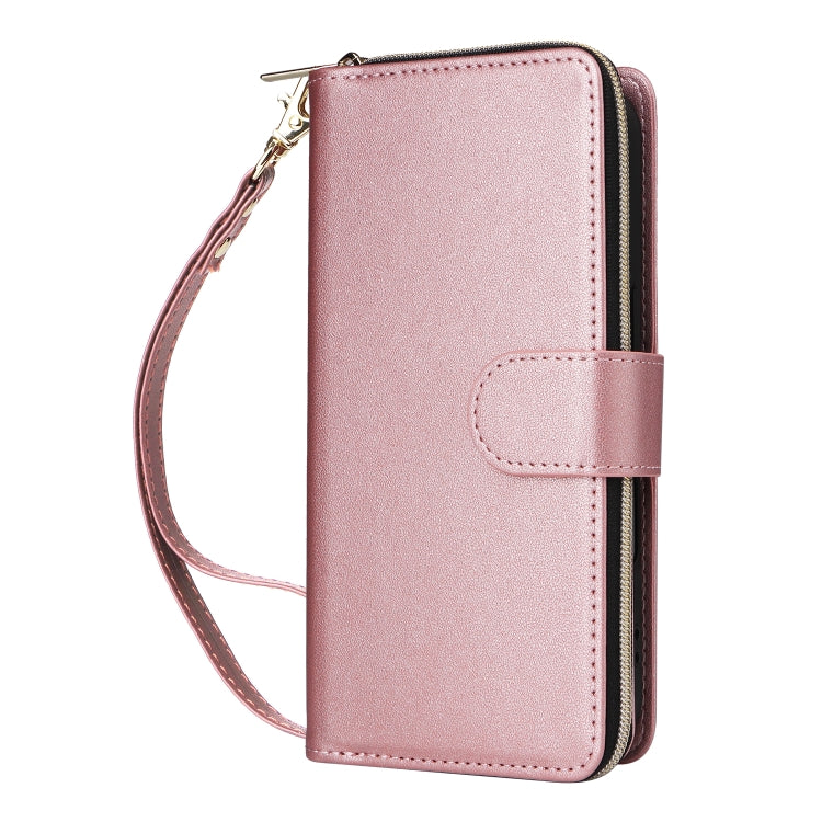 For iPhone 16 Plus Nine-card Slots Zipper Wallet Bag Leather Phone Case