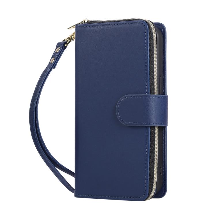 For iPhone 17e / 16e Nine-card Slots Zipper Wallet Bag Leather Phone Case