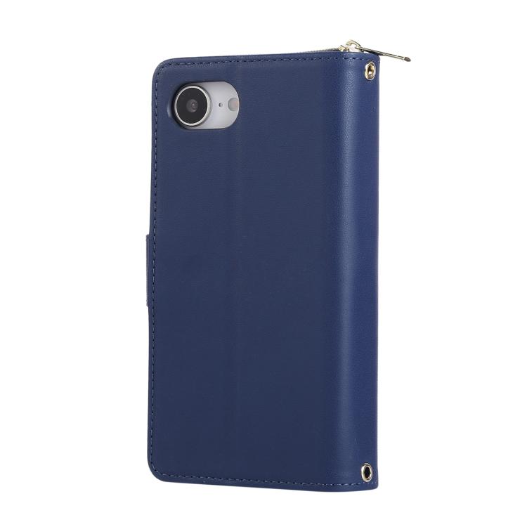 For iPhone 17e / 16e Nine-card Slots Zipper Wallet Bag Leather Phone Case