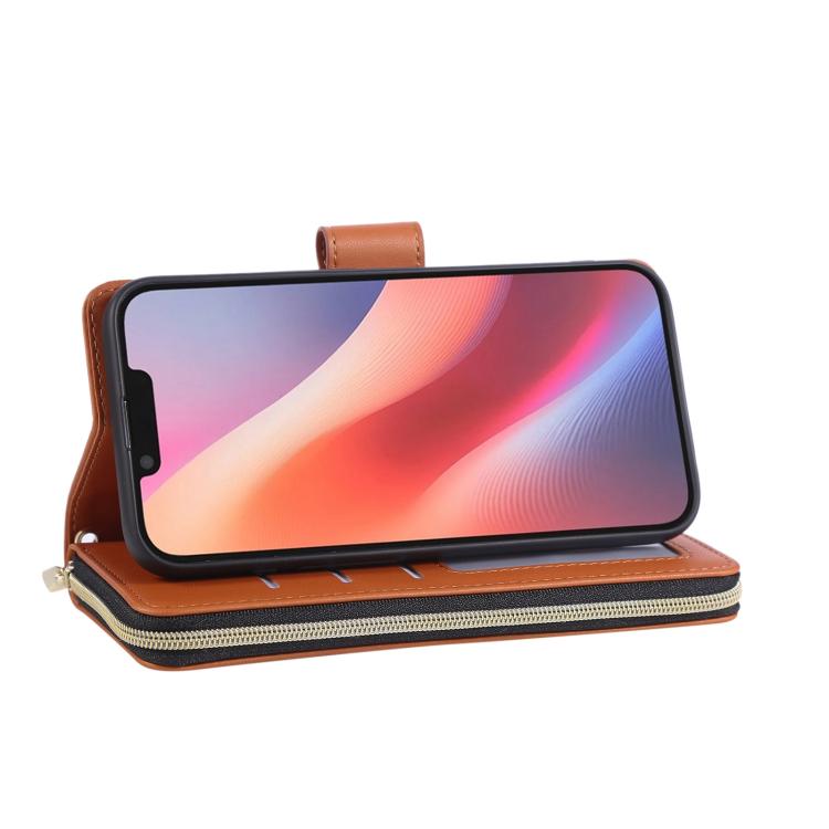 For iPhone 17e / 16e Nine-card Slots Zipper Wallet Bag Leather Phone Case