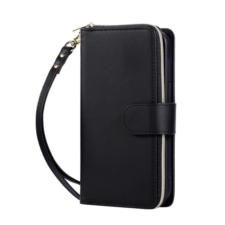 For iPhone 17e / 16e Nine-card Slots Zipper Wallet Bag Leather Phone Case