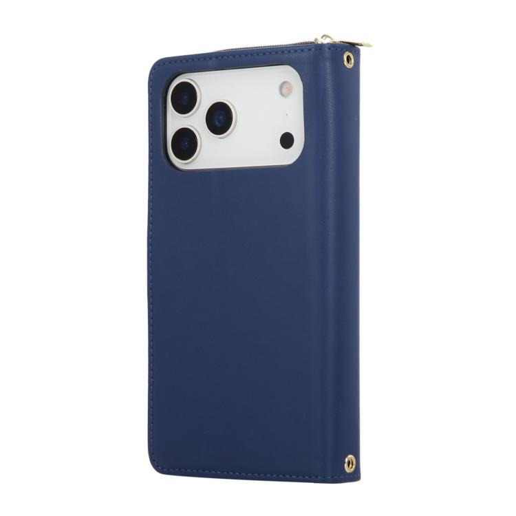 For iPhone 17 Pro Nine-card Slots Zipper Wallet Bag Leather Phone Case