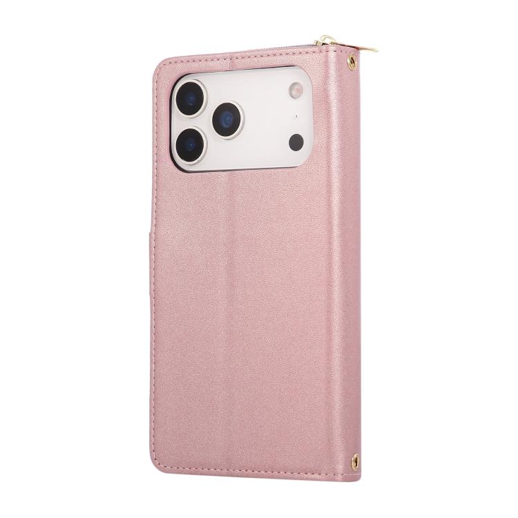 For iPhone 17 Pro Nine-card Slots Zipper Wallet Bag Leather Phone Case